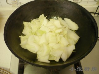 猪肉白菜炖粉条 ,加入白菜翻炒。