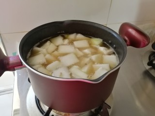 冬瓜桂圆大枣排骨汤,加冬瓜炖10分钟，加点盐。
