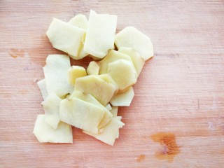 不用放一滴油的健康美容黄豆焖猪蹄,切成姜片，备用，