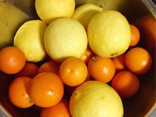 冰糖柠檬金橘膏
,柠檬和金橘用盐搓洗干净，控干水分。