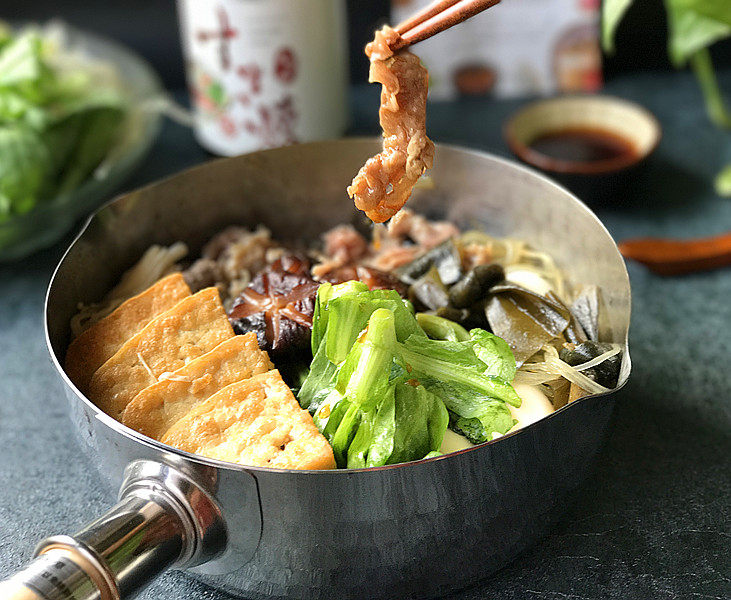 寿喜锅（改良版） ,吃时再蘸点又伊鲜酱油，味道更加醇晒香鲜美