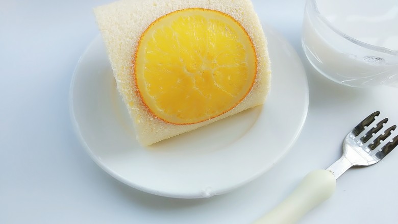 香橙蛋糕卷,成品。