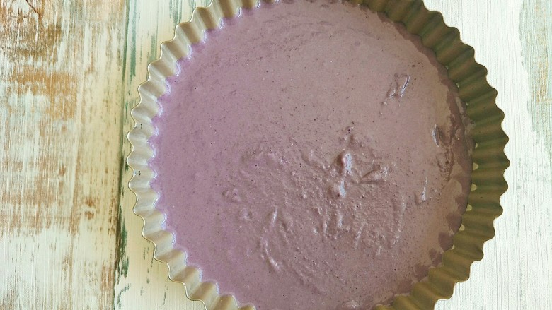 紫薯马蹄糕,压好的紫薯马蹄浆