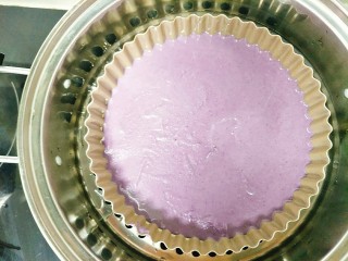 紫薯马蹄糕,大火烧开水，转中火蒸25分钟