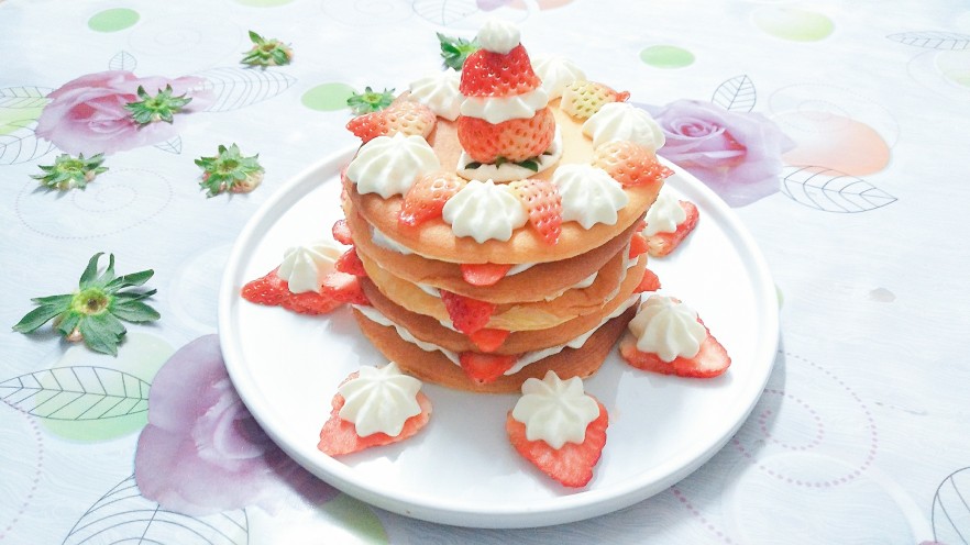 香橙草莓奶油松饼