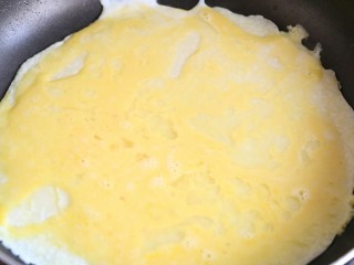 鸡蛋葱花饼,将适量蛋液倒在饼上~