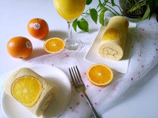 国橙蛋糕卷,成品图