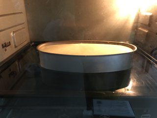 轻乳酪蛋糕,将乳酪模放入烤盘中，加2-3厘米热水，水浴法160度烤20分钟上色后转145度烤约45分钟即可。