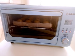 蛋黄酥,东菱DL-K25H烤箱160度预热10分钟后放入烤箱。160度烤30分钟。