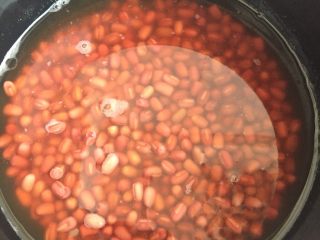 自制油性红豆沙,倒入高压锅加入刚刚沫过豆子的水即可，我用的是电压力锅，选择时间最长的那一项