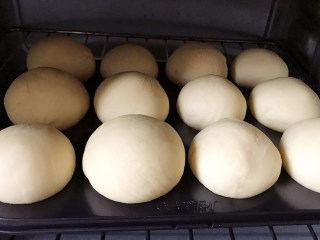 蘑菇小面包,烤箱底部放温水，温度控制在30度，发酵大约20-30分钟。注意不要发酵太久。