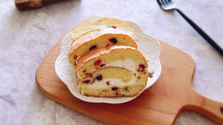 蔓越莓草莓奶油蛋糕卷,棒棒哒！