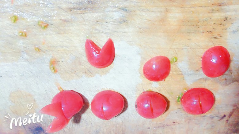 苹果番茄果盘,小兔子的制作过程