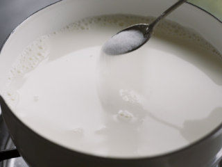 自制奶油奶酪,一升牛奶，加入1小勺盐。