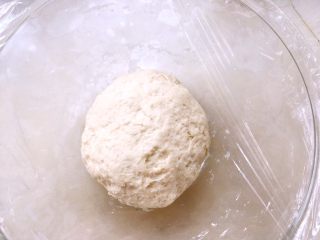 中种辫子面包（无黄油版）,加冷水，和成面团，多揉一会，将酵母揉均匀，盖保鲜膜冰箱冷藏发酵17个小时