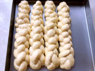 中种辫子面包（无黄油版）,面团发酵好后，取出，表面刷一层全蛋液，烤箱预热180度