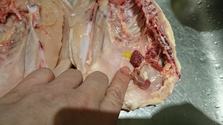 蛤蜊鸡汤,雞肉內部的瘀血要清乾淨