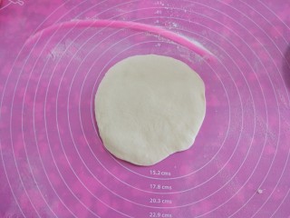 金灿灿—鸡蛋灌饼,15分钟后，把剂子擀成圆形面皮。