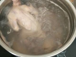 滋补乳鸽汤,把鸽子放入热水锅里焯水，捞出冲洗干净