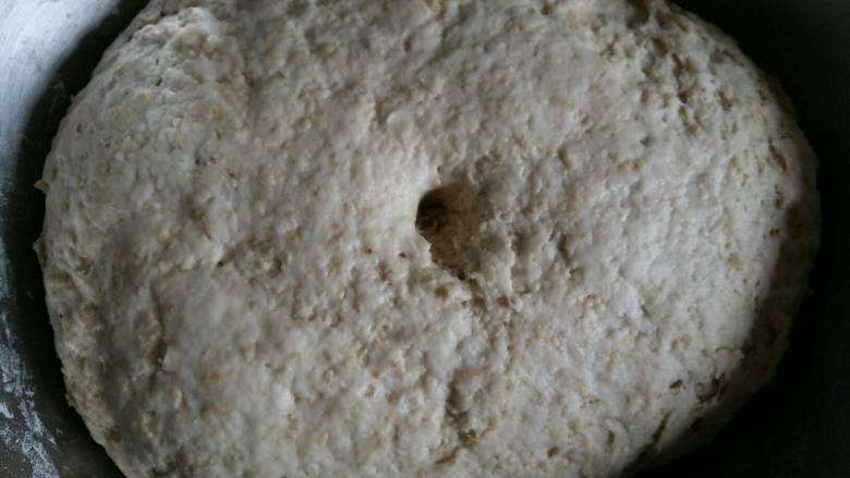 小麦胚芽核桃酱花卷,发酵好摁下去不会弹起。