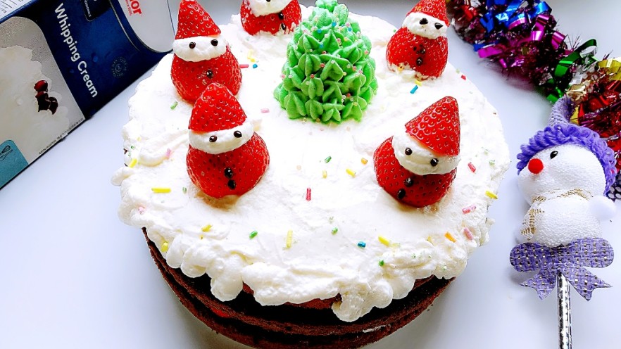 百变水果+草莓圣诞老人蛋糕