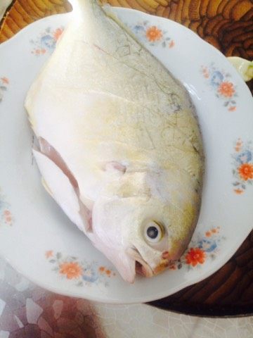 小煎鲳鱼,剖肚用盐腌制