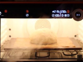 黑麦葡萄干椰子油软欧,将面团推送入烤箱，230度烤15分钟。