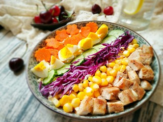 彩虹沙拉――增肌减脂两不误的健身餐,成品。