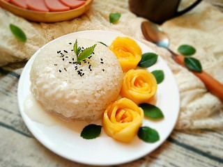 泰式芒果糯米饭,成品。