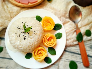 泰式芒果糯米饭,成品。