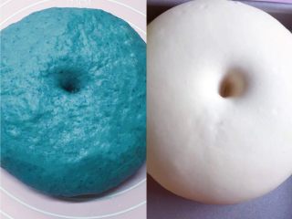 蓝天白云馒头,这是发酵好的样子，体积2倍大，手指戳一个洞，洞口，不回缩不变形。