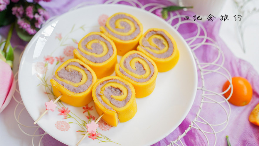 辅食10m+紫薯香芋卷