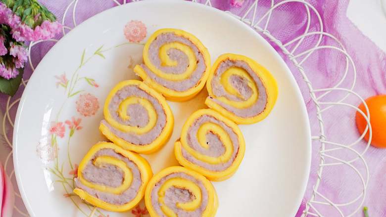 辅食10m+紫薯香芋卷,完成
