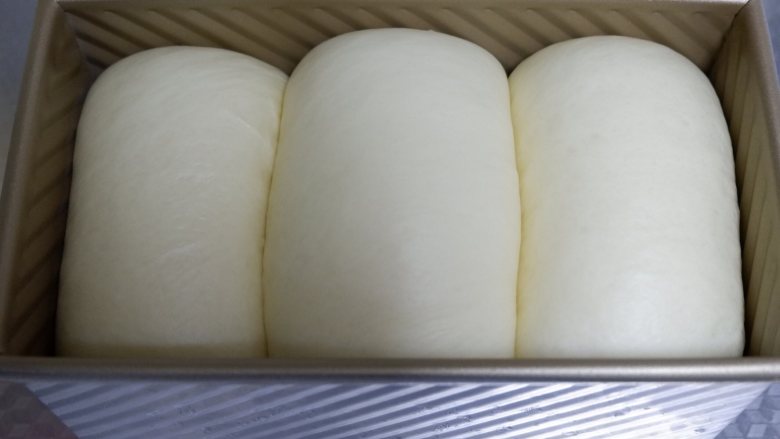 波兰种北海道牛奶吐司,将吐司盒放入烤箱中，烤箱中放一碗热<a style='color:red;display:inline-block;' href='/shicai/ 156925'>水</a>，38℃环境中进行二发，发酵至吐司盒8分满。