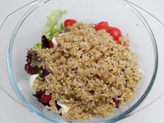 低卡健康减肥—燕麦米牛油果沙拉,加入放凉的燕麦米