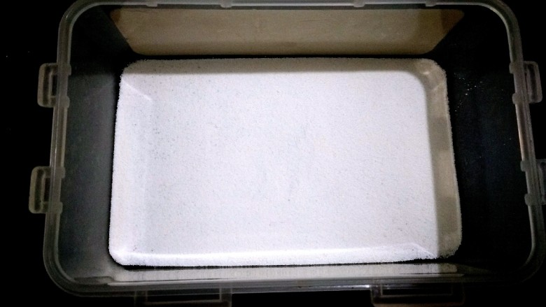 双色牛奶小方,乐扣盒底下平铺一层椰粉。