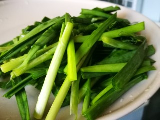 立春美食～炒合菜,韭菜洗净切段