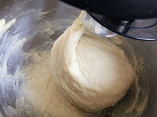 萌萌哒！牛奶面包(波兰种),面团主要是先一档低速混合，再2档中速搅拌成团，最后3档高速搅打出筋
