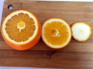 橙篮子,从橙子高度四分之一处横切