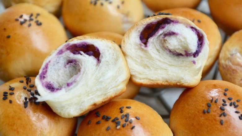 奶香紫薯小面包