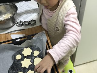 苏打甜饼干,可以跟孩子一起用饼干模具压各种形状，还可以压成小动物形状的。