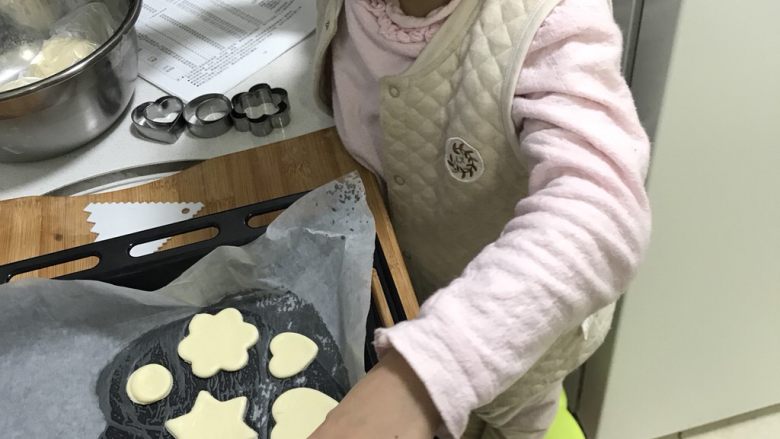 苏打甜饼干,可以跟孩子一起用饼干模具压各种形状，还可以压成小动物形状的。