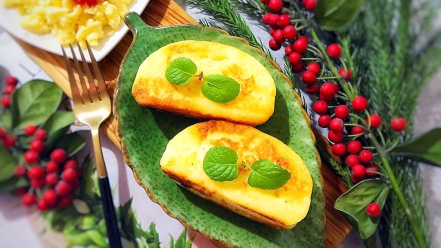 美好早餐开启美丽心情の黄金果酱馒头西多士+美式炒鸡蛋