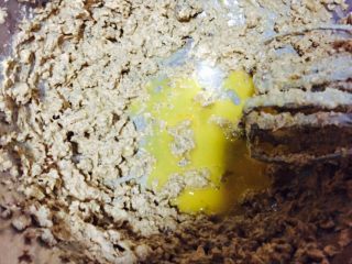 椰香朗姆葡萄蛋糕,第二次加入鸡蛋时，必须在第一次蛋液和黄油彻底融合以后才能加入