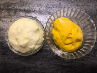 南瓜双色馒头,发酵至两倍大取出