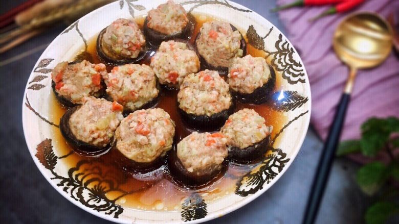 #春节健康菜#财源滚滚虾滑酿香菇