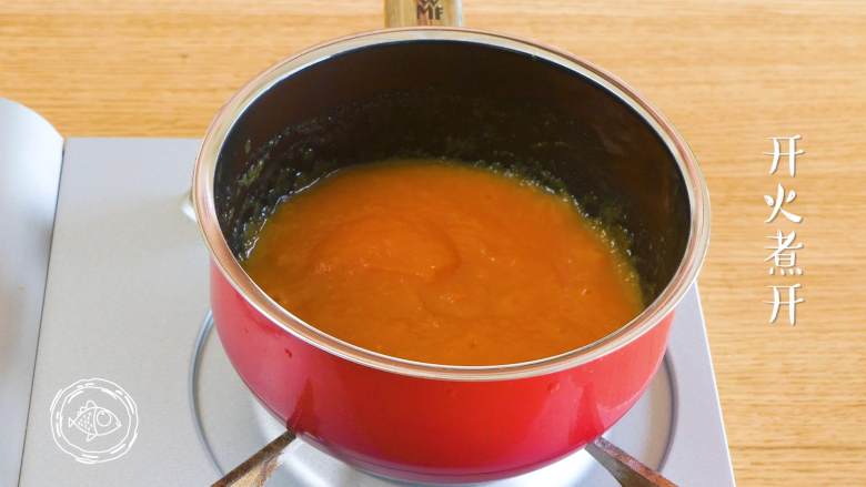 米汤胡萝卜泥6m+宝宝辅食,混合均匀，煮开就可以啦~

