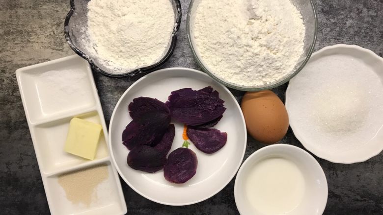紫薯华夫饼,准备好所有食材