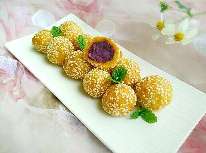南瓜紫薯丸子