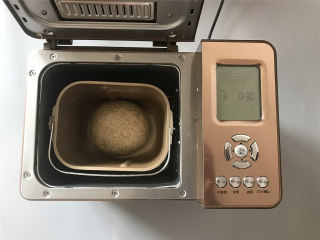 柠檬红茶软欧,将面团收圆后，放入面包机内，设置发酵30分钟。